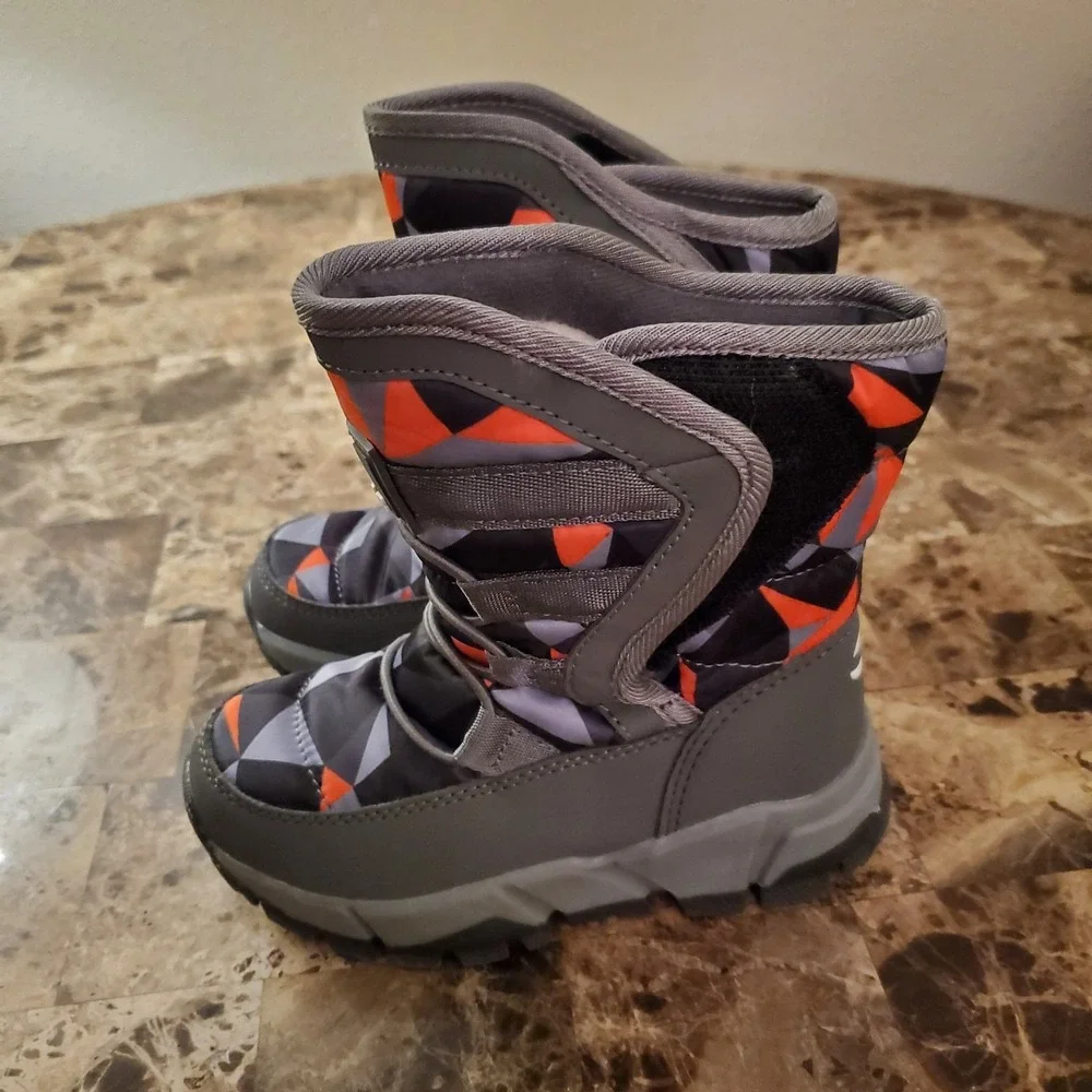 Hobibear Toddler Winter Snow Waterproof Boots Kids‎ Size 26EU/ 9.5US Gray Multi